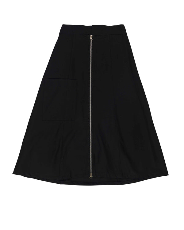 חצאית גלוריה צבע שחור עם רוכסן קידמי
